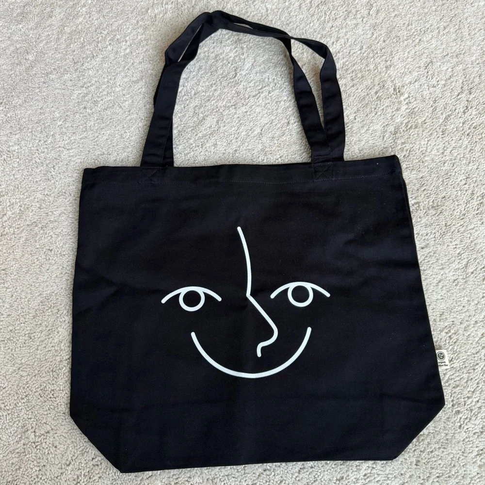 Endel Black Tote Bag with Face Design - Picture 1 of 8